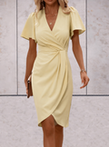 Evelina | Women’s Wrap Dress with V-Neck Flutter Sleeves