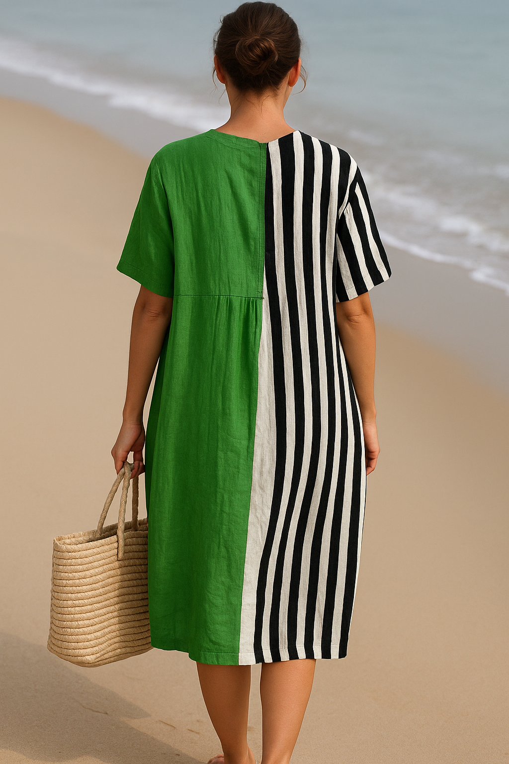 Jai | Women’s Vibrant Green Dress with Stripes