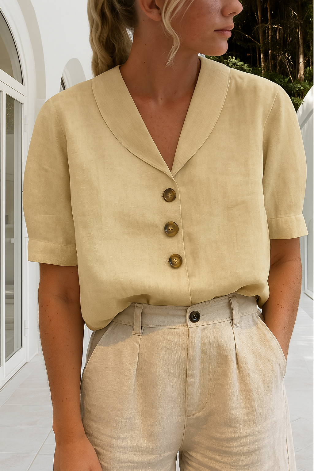 Ethel | Women’s Elegant Blouse with Subtle Neckline