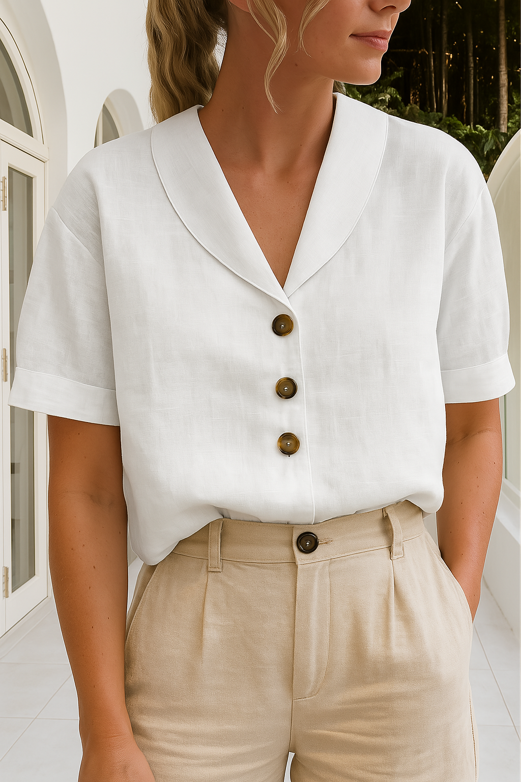 Ethel | Women’s Elegant Blouse with Subtle Neckline