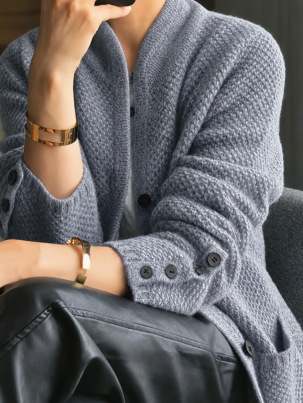 Niamh | Women’s Button Front Cardigan with Long Sleeve
