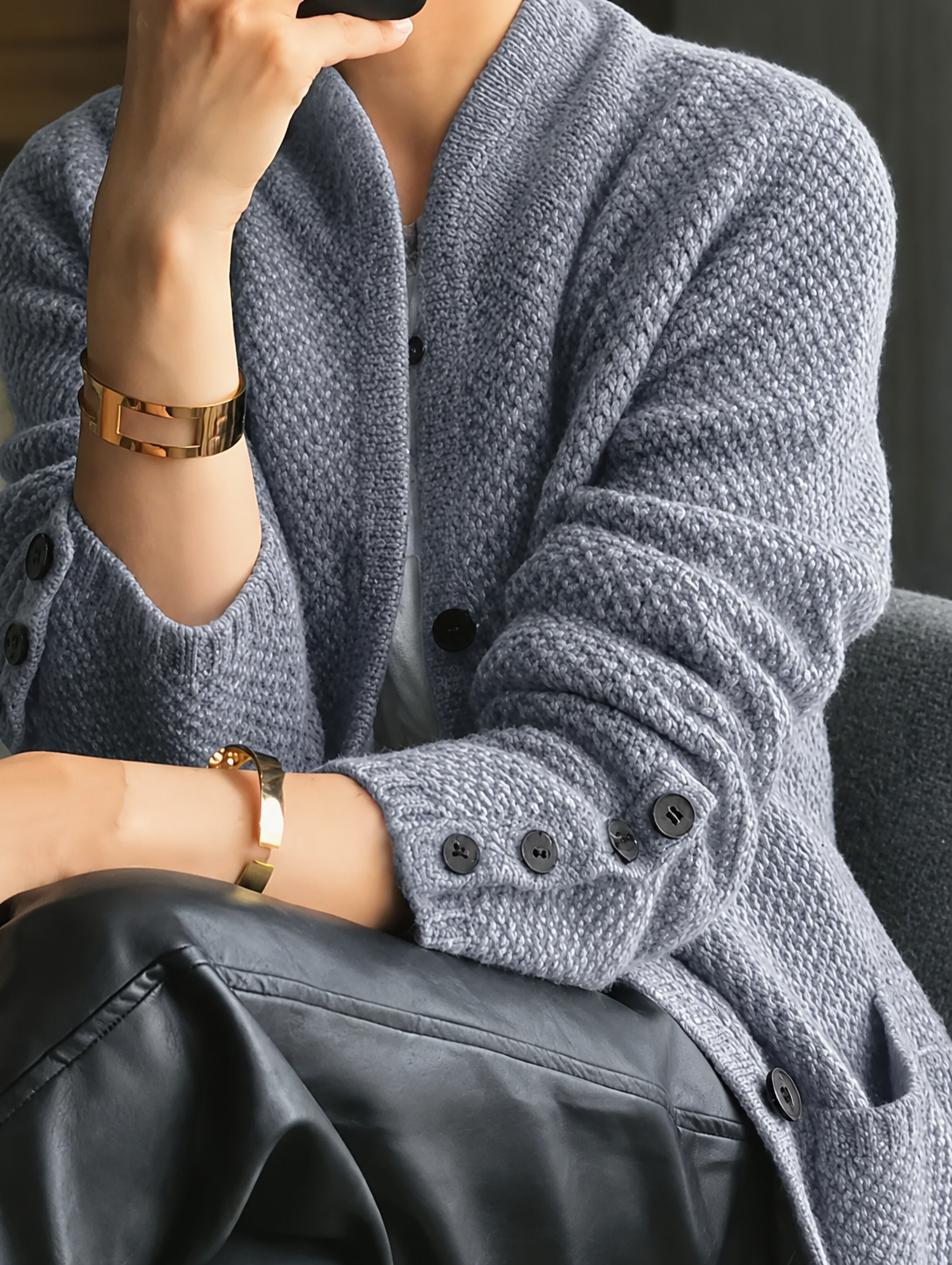 Niamh | Women’s Button Front Cardigan with Long Sleeve