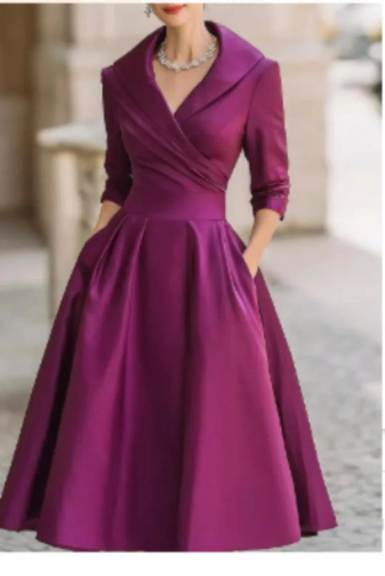 Chic A-Line Dress – Stylish Lapel Design for Effortless Summer Elegance