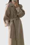 Women's Timeless Belted Overcoat — Long Wool-Blend Coat with Tie-Waist Belt