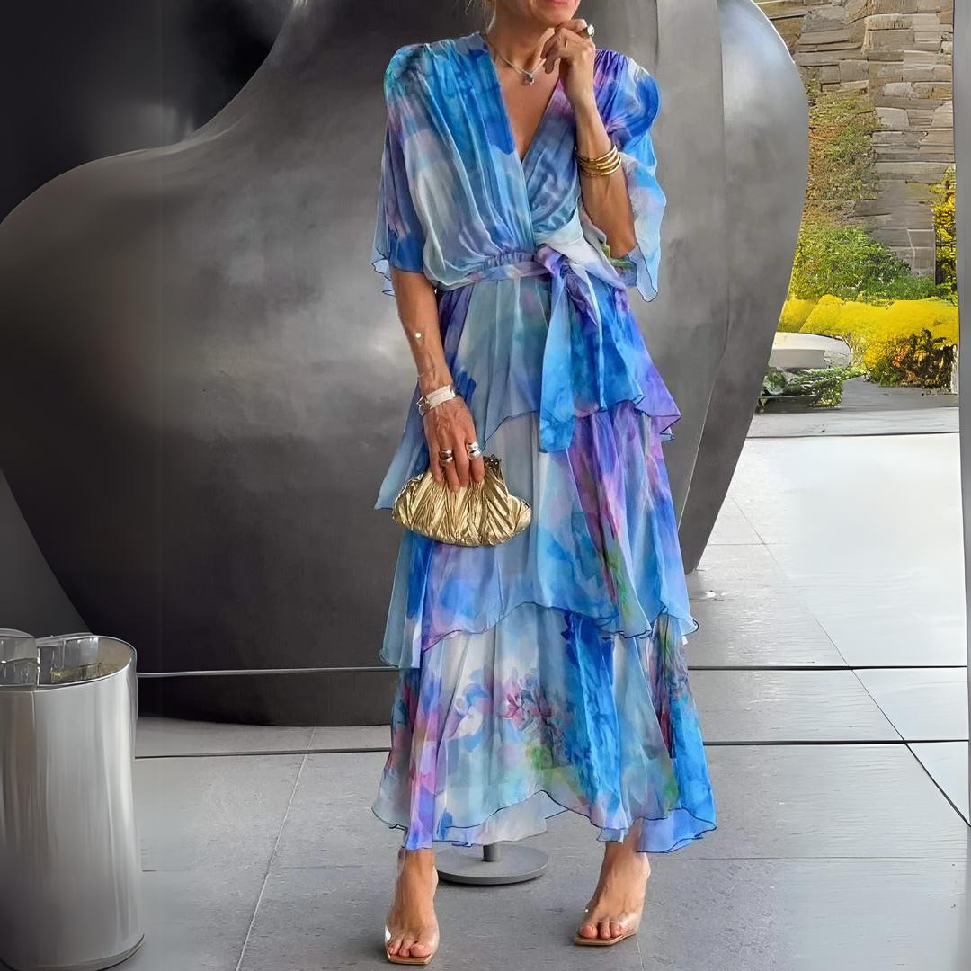 Diana | Women’s Stunning V-Neck Dress with Draping