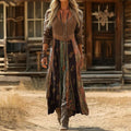 Indie | Women’s Patchwork Maxi Dress with Long Sleeves