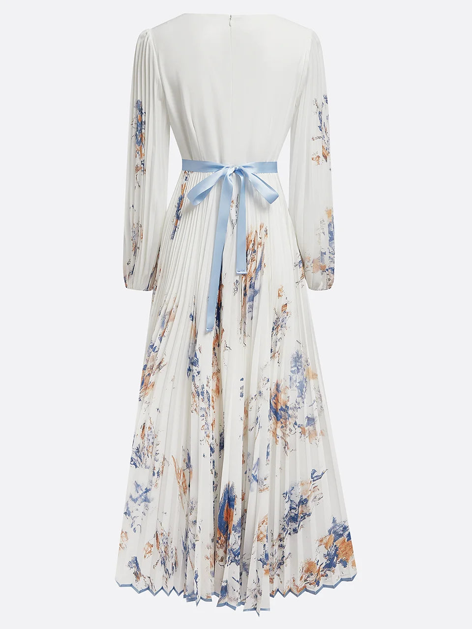 Halston | Women’s V-Neck Maxi Dress with Puff Sleeves
