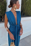 Elegant Pleated Maxi Dress - Flowing Style