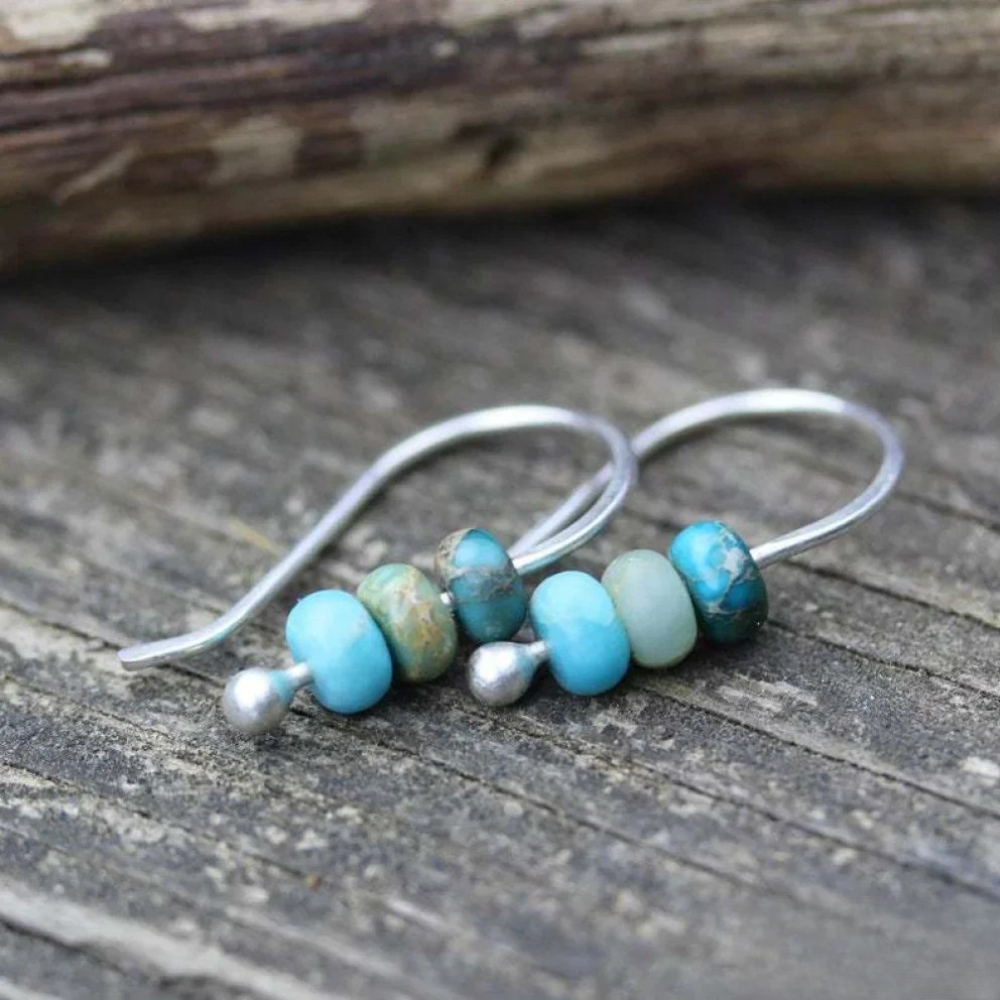 Sienna | Women’s Turquoise Bead Earrings with Lightweight Design