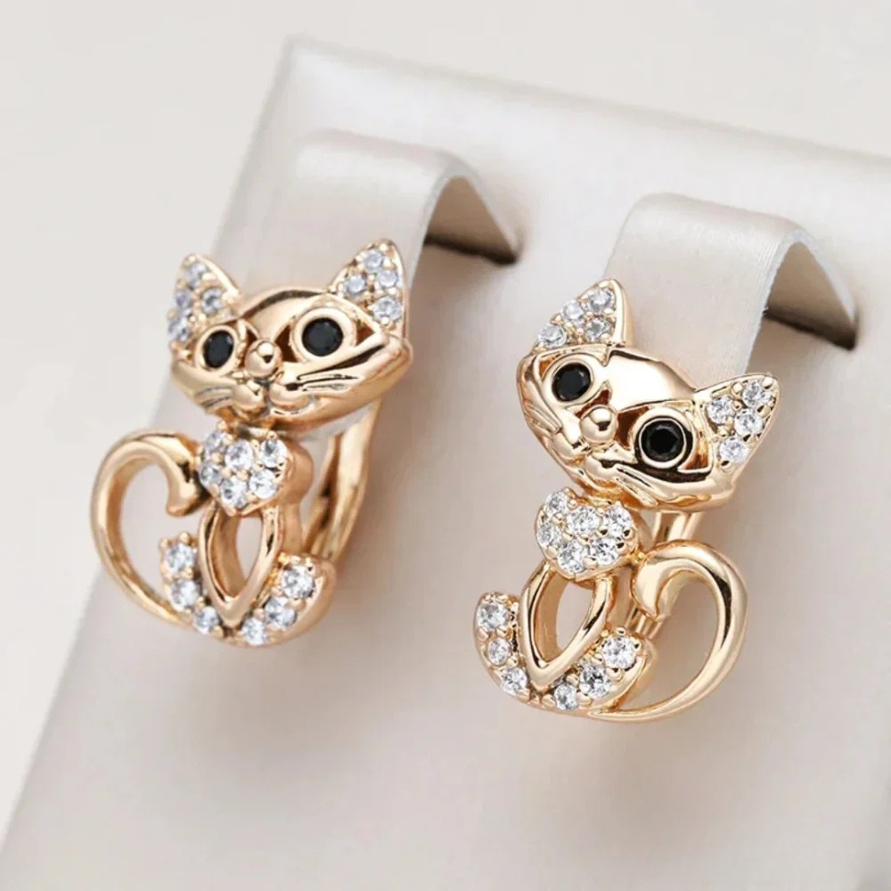Landry | Women’s Cat Earrings with Crystal Embellishment
