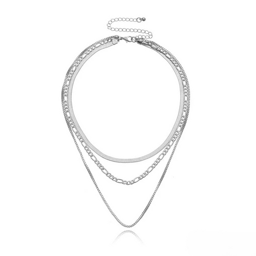 Alina | Women’s 3-Piece Layered Necklace with Antique Finish