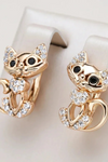 Elegant Zirconia Cat Earrings