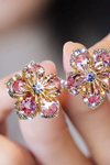 Sterling Silver Earrings with Colorful Zirconia