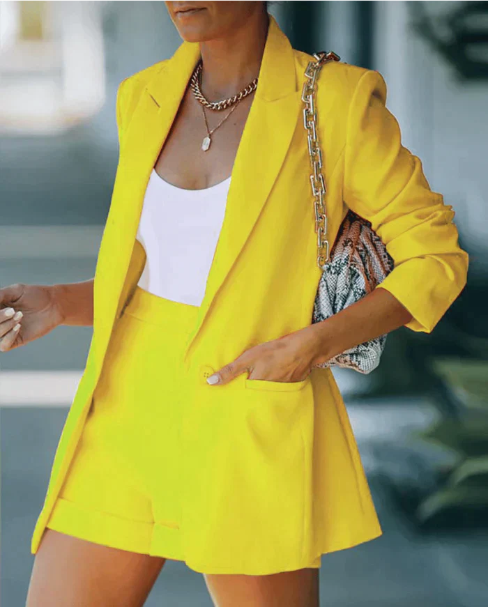 Cara | Women’s Blazer Shorts Set with Longline