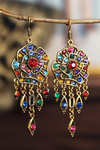 Retro Colorful Mandala Earrings