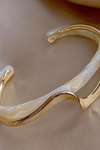 Elegant Golden Bracelet with White Opal