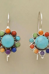 Multicolored Round Earrings in Turquoise