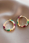 Elegant Gold Earrings with Colorful Enamel