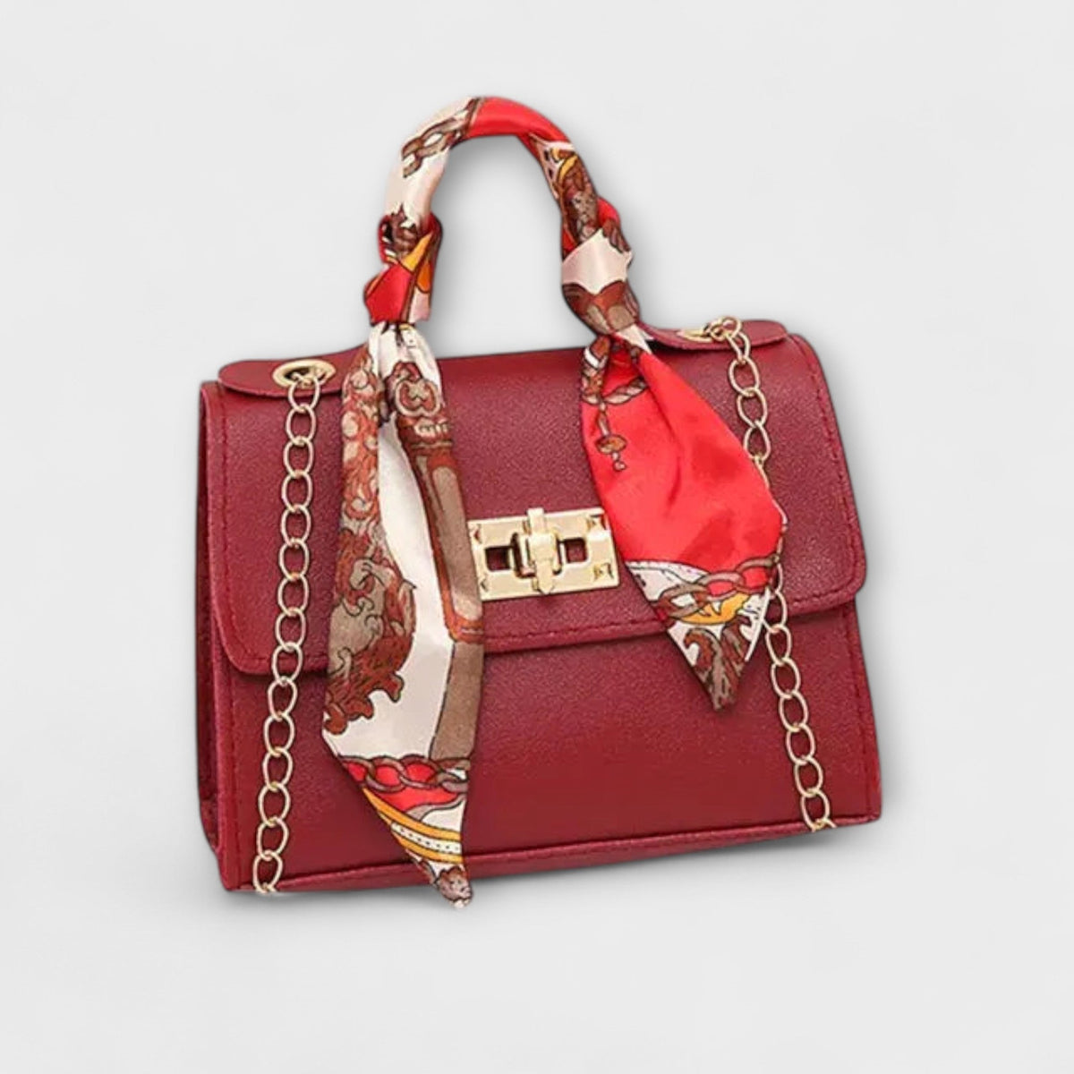 Alvhild | Women’s Elegant Handbag with Scarf Accent