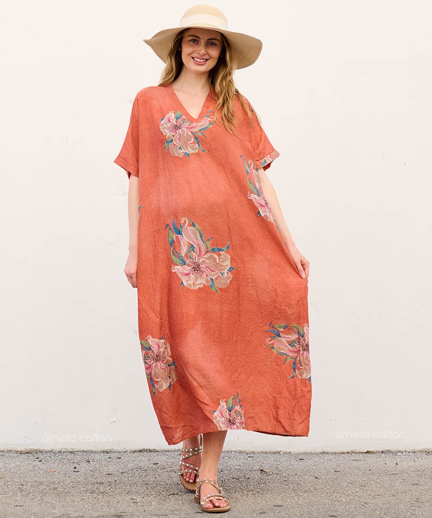 Matilda | Women’s Loose Casual Caftan with Floral Print
