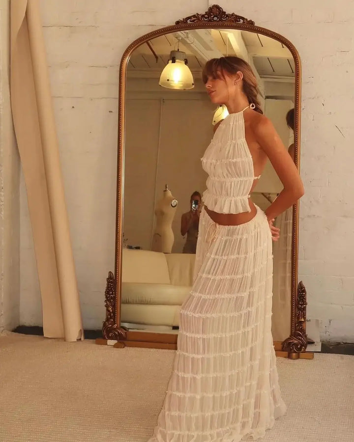 Ruby Collins | Ruffle Crop Top &amp; Maxi Skirt Set For Women