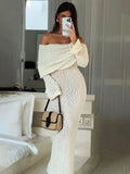 Charlotte Hayes | Off-Shoulder Bouclé Maxi Dress For Women