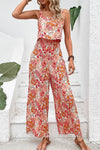 Sienna | Women's Floral Wide Leg Jumpsuit Sleeveless Backless