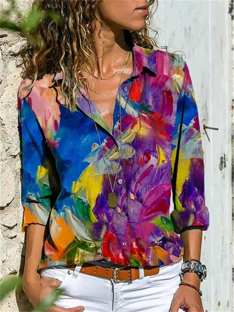 Petra | Women’s Long Sleeve Shirt with Button Front