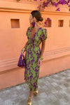 Lucinda | Women’s Boho Floral Dress with Pleated Detailing