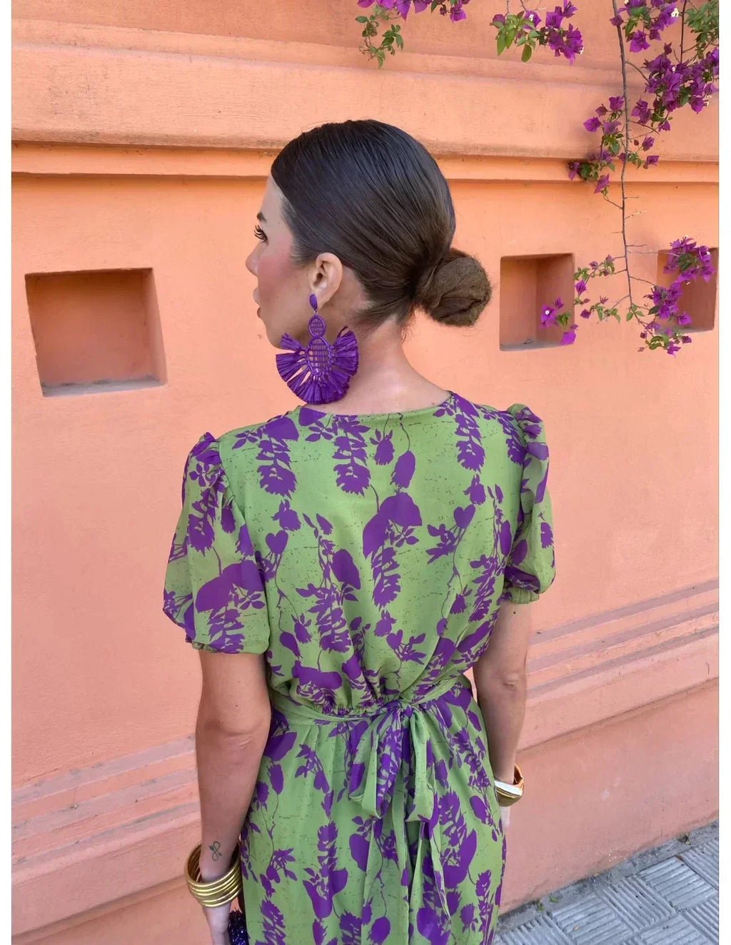 Lucinda | Women’s Boho Floral Dress with Pleated Detailing