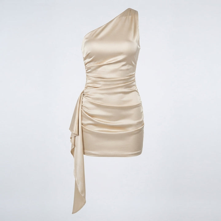Elise Byrne | Satin One-Shoulder Mini Dress For Women