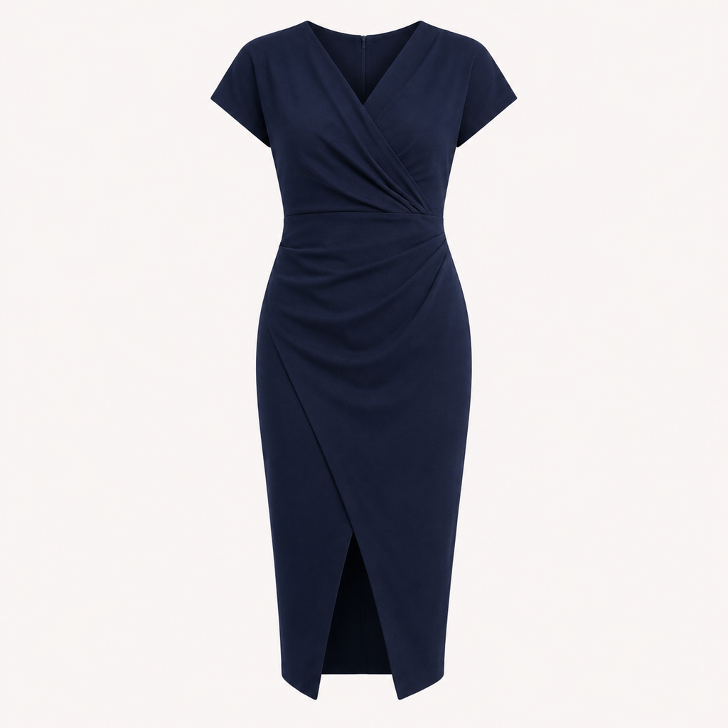Elise Calloway | Wrap Midi Dress Navy For Women