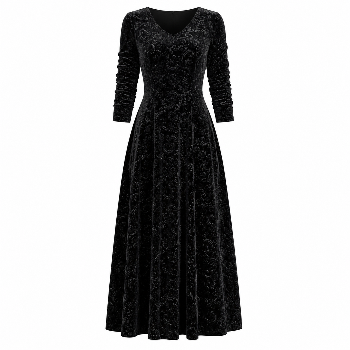 Elise Campbell | Embossed Velvet Midi Dress For Women