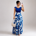 Eloise Harrington | Printed V-Neck Maxi Dress For Women