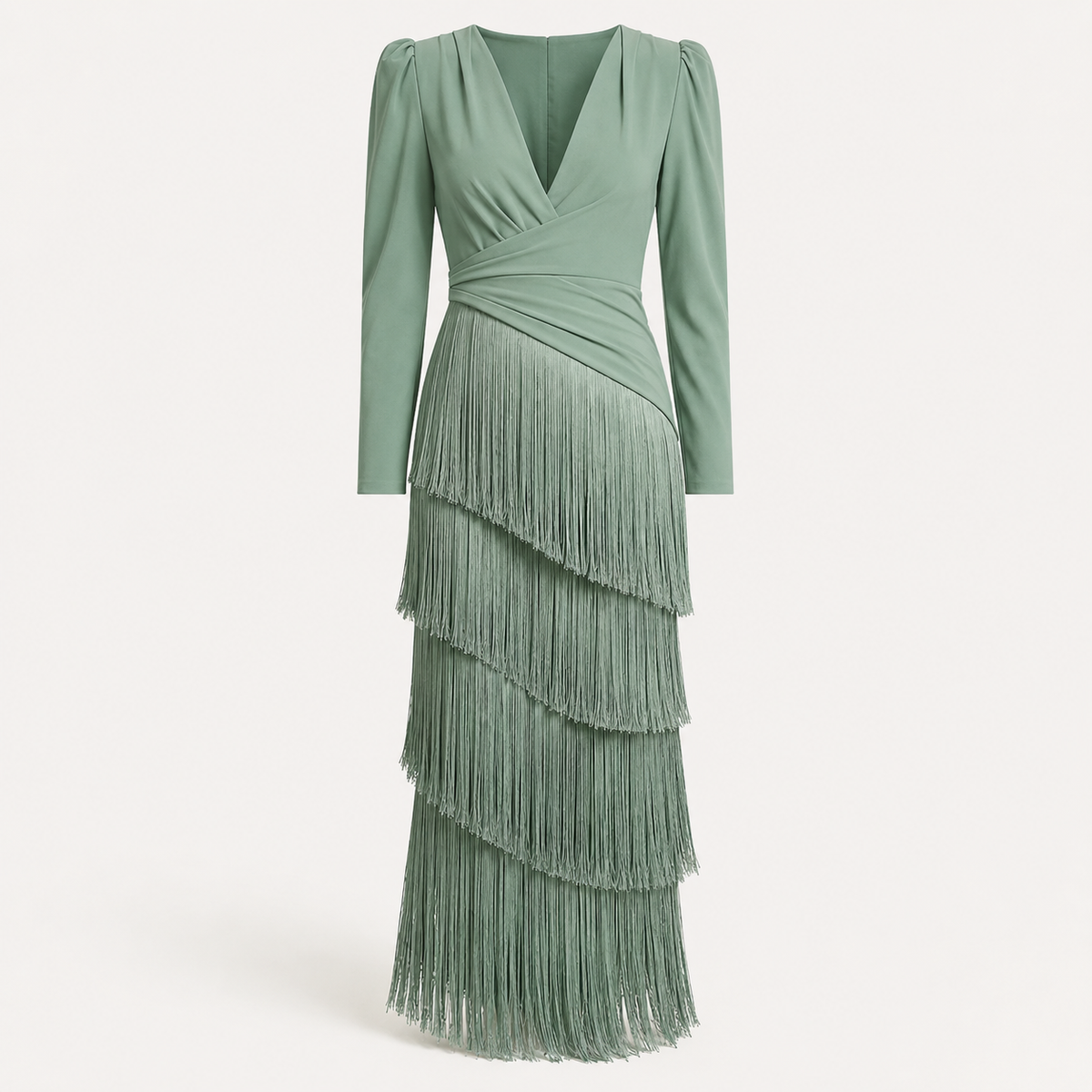 Emma Martin | Flowy V-Neck Long Sleeve Dress For Women