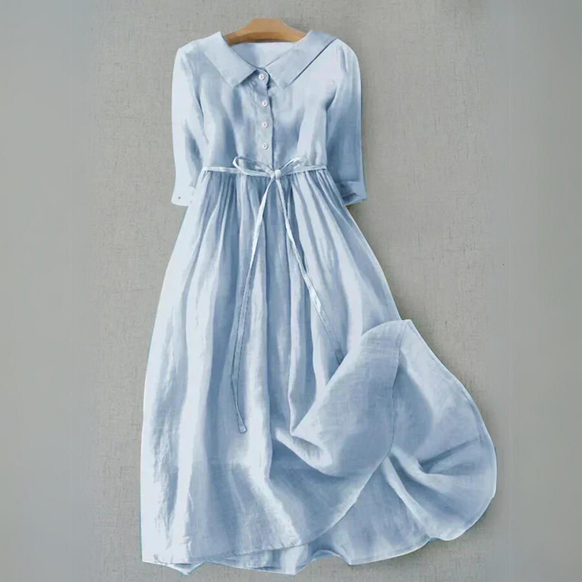 Matilda Clarke | Linen Midi Dress with Tie Waist For Women