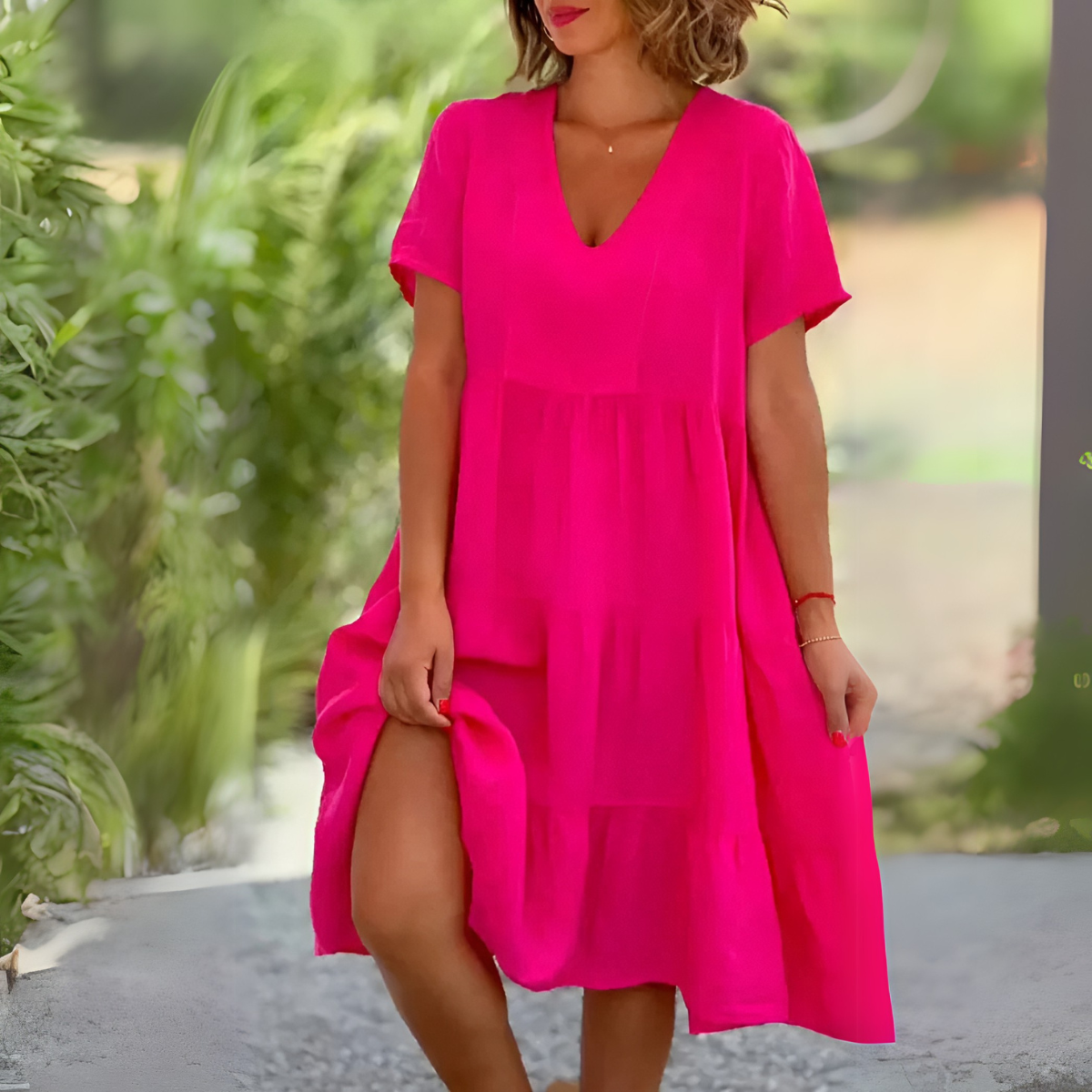 Luce | Women’s Flowing V-Neck Dress with Effortless Comfort