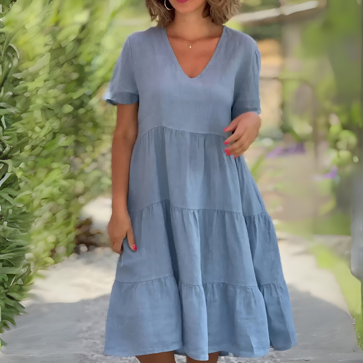 Luce | Women’s Flowing V-Neck Dress with Effortless Comfort