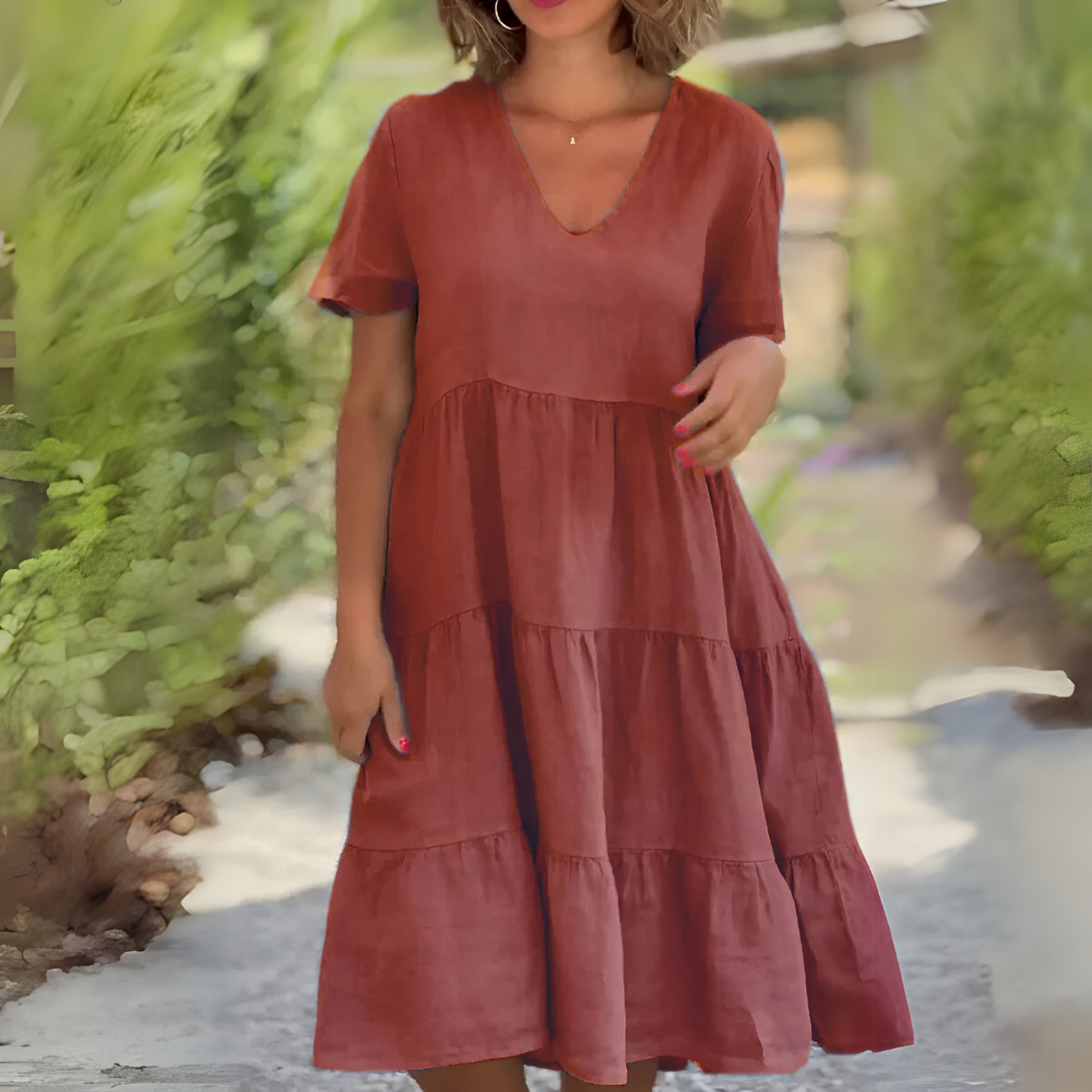 Luce | Women’s Flowing V-Neck Dress with Effortless Comfort