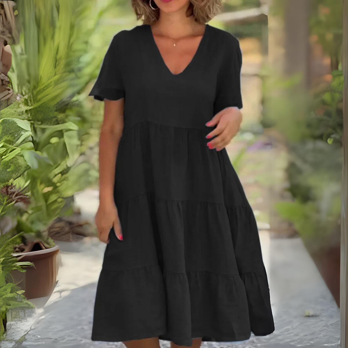 Luce | Women’s Flowing V-Neck Dress with Effortless Comfort