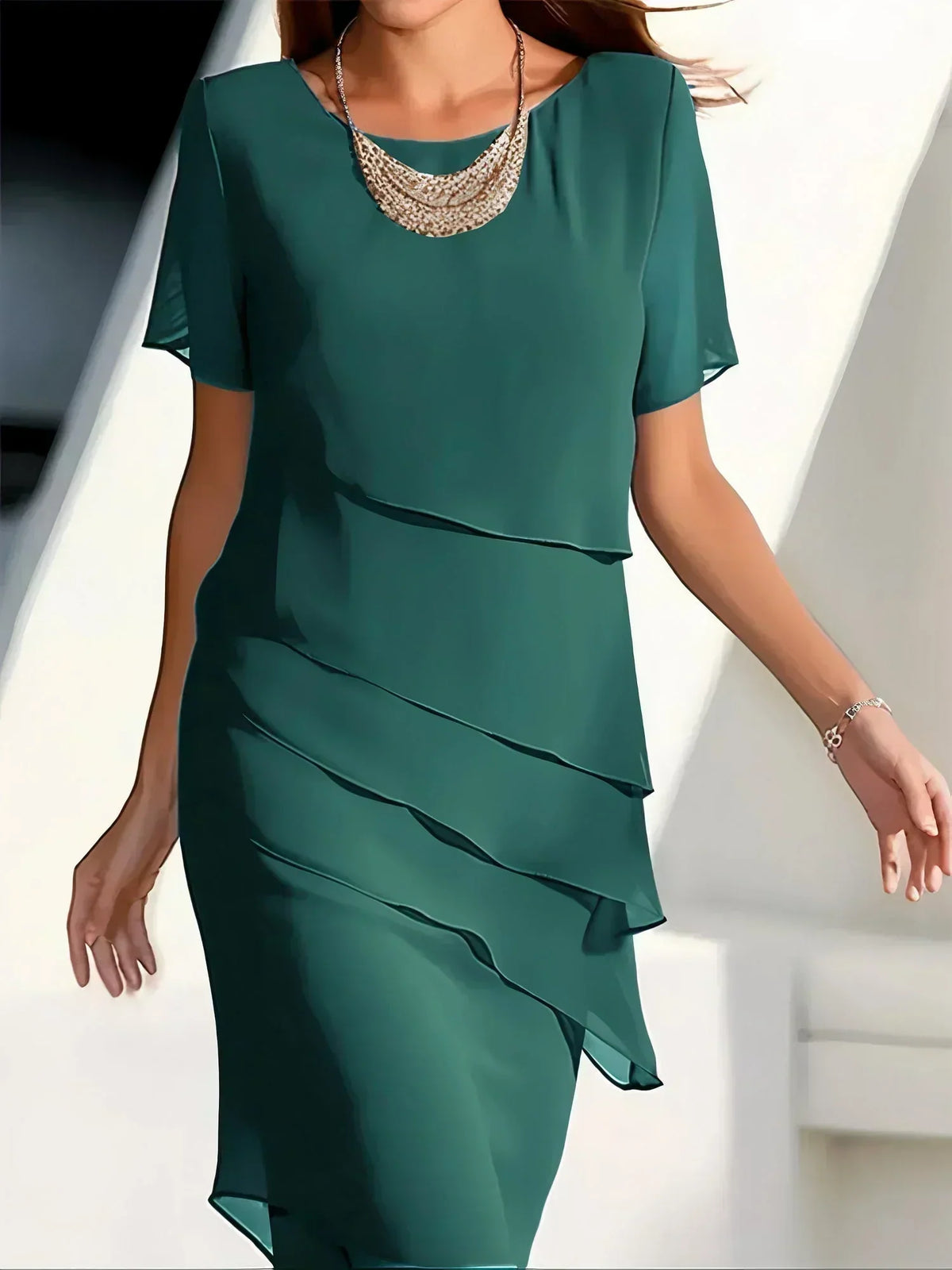Mona | Women’s Tummy Coverage Dress with Draping