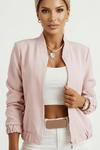 Amelie Laurent | Elegant Cropped Bomber Jacket For Women