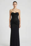 Strapless Shimmer Maxi Dress – Elegant Ruched Evening Dress for Women