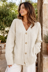 Cable Knit Button-Front Cardigan - Classic Knit Sweater