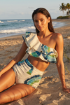 One-Shoulder High-Waist Bikini Set with Embellished Detail