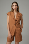 Women's Blazer Suit – Stylish Linen-Cotton Blend for Summer