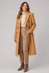 Women's Double-Breasted Elegant Tailored Coat — Long-Sleeve Lapel Wool-Blend Overcoat