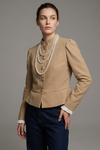 Autumn Velvet Blazer – Elegant Puff Shoulder Design