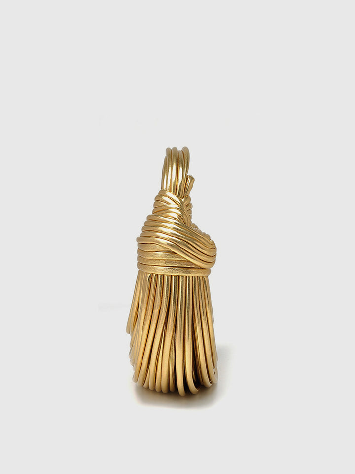 Golden Twisted Hoop Bag