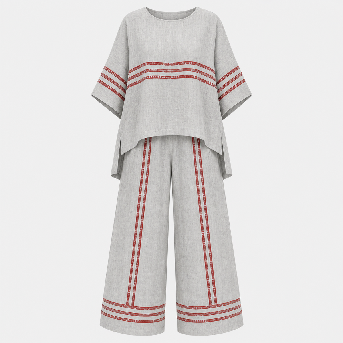 Grace Donovan | Striped Linen Two-Piece Set For Women